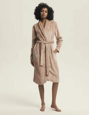 Produktbild von Damenbademantel Henderson klassisch mit Gürtel 100% Polyester rosa S