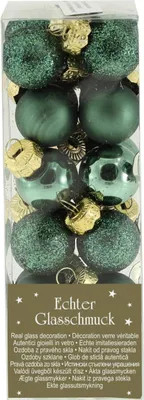 Produktbild von Weihnachtskugeln aus Glas Ø 2 cm tannengrün 24 Stück