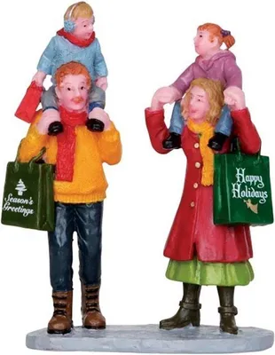 Productafbeelding van Kerst Winkelen Dorp Figuren voor Advent en Kerstdecoratie