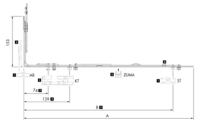 Produktbild von AUBI Kippverriegelung TS KV882-Z0V05 Drehkippfenster FFH 465-2300 FFB 920-1220