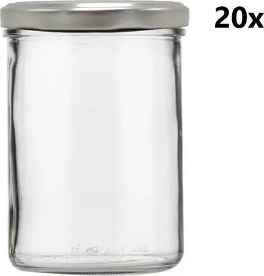 Obrázok produktu pre Varné sklo 440 ml STURZ / ROVNÁ číre 20 ks VČETNE STRIEBORNÝCH LIPOV, počet kusov v balení: 20