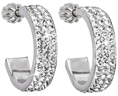 Produktbild von Silber Ohrringe Halbkreise 31119.1 Kristall