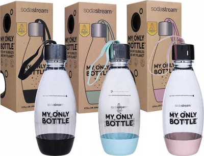 Produktbild von 3X Sodastream Mob fľaša na sýtenie | Sada 3 fliaš 0,5 l | Fľaše v: čiernej, modrej, ružovej farbe | Fľaše na vodu 500 ml