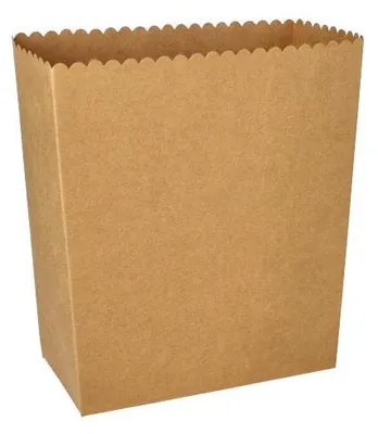 Produktbild von Popcorn-Boxen Pappe "pure" eckig 2400 ml 19,2 cm x 15,8 cm x 8 cm braun groß