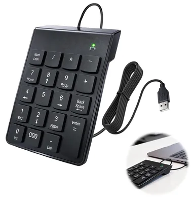 Obrázek produktu pro USB numerická klávesnice s 19 klávesami pro počítače a notebooky