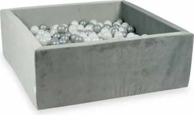 Image de Piscine à balles 110x110x40 gris velours - Avec 600 balles / Perle, Argent