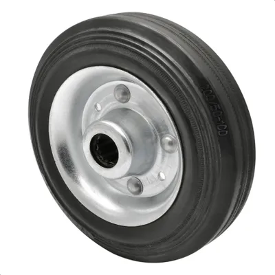Produktbild von WAGNER Lenkrolle / Bockrolle Ersatzrad - Ø 200 mm, Stahl Felge verzinkt, Vollgummi, Tragkraft 200 kg - 04920001