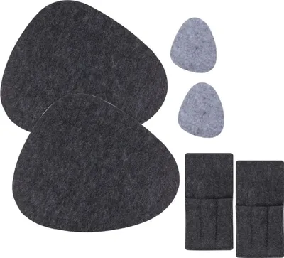 Produktbild von Tischset Kieselstein in grau und/oder anthrazit 3, 6.12tlg. aus Filz Platzset , als Set:Duo Anthrazit-Grau
