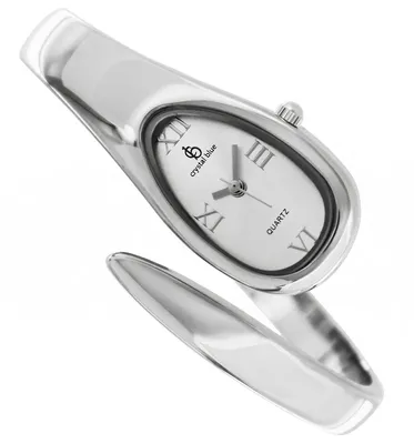 Produktbild von Crystal blue Spangenuhr silberne Schlange Armreif Damenuhr Zifferblatt silber 22079