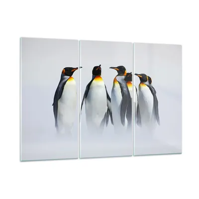 Produktbild von Bilder auf glas - Pinguine Winter Schnee Spaziergang - 105x70cm - Glasbilder - Wandbilder - Kunstdruck - Wanddekoration aus Glas - Glas Bilder - Wandbild auf Glas - GCE105x70-2893