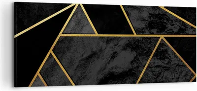 Produktbild von Bild auf Leinwand - Leinwandbild - Einteilig - Abstraktion Gold Schwarz - 100x40cm - Wand Bild - Wanddeko - Wandbilder - Leinwanddruck - Bilder - Wanddekoration - Leinwand bilder - AB100x40-4358