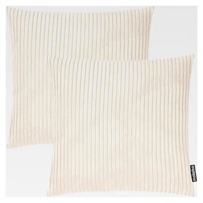 Produktbild von Dekokissen Set 'Die Kuschelbuddies', 2er-Set Cordkissen 45x45 cm in Beige, auch als Sofakissen, Zierkissen oder Couchkissen mit Cordbezug