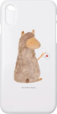 Produktbild von Mr. & Mrs. Panda Iphone 10 Handyhülle Alpaka Fahne - Weiß - Geschenk, Liebe, Lamas, Hülle, Cover, Lama, Alpakas, Handy, X