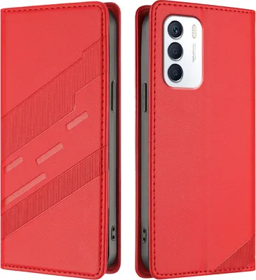 Produktbild von Hülle für Infinix Zero 5G 2023, Kunstleder Brieftaschen Handyhülle mit Kartenfach und Standfunktion Rot