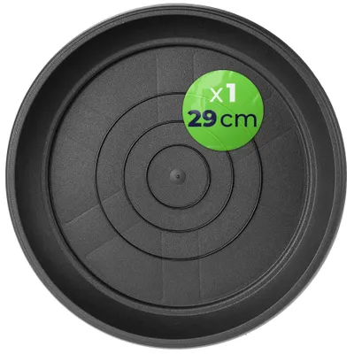Immagine prodotto di KADAX Sottovaso rotondo 29 cm, 1 pezzo, sottovaso in plastica per interni ed esterni, accessorio per vasi da fiori e vasi da piante (antracite)