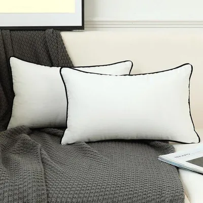 Obrázek produktu pro Uniqoos® Sada 2 sametových povlaků na polštáře, 30 x 60 cm – polyesterový samet, dekorativní povlaky na polštáře pro pohovku, postel a auto
