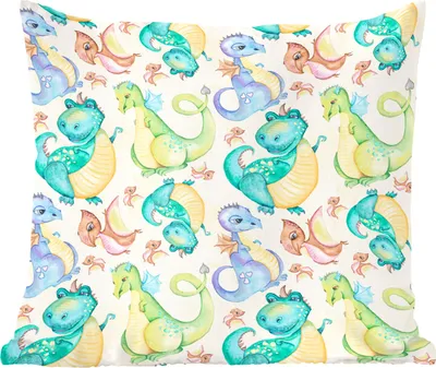Produktbild von MuchoWow® Zierkissen Sofakissen Wohnzimmer Dekokissen 45x45 cm Dinosaurier - Aquarell - Kinder - Kinder - Kinder - Schlafpolster - Polster für das Sofa