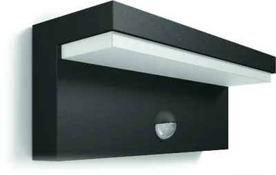Produktbild von Philips Bustan UltraEfficient Außenwandleuchte mit Sensor-LED, 3,8 W lm, 4000 K, Schutzart IP44, Anthrazit