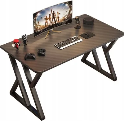 Zdjęcie produktu dla Biurko Gamingowe Czarne Nowoczesne Dla Gracza Stół Loft 120X60X75Cm