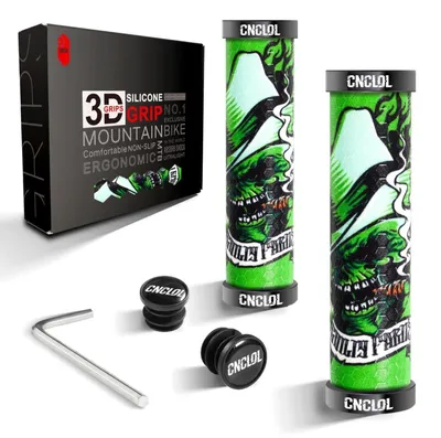 Obrázok produktu pre Riadidlá na bicykel, MTB, 22 mm, silikónové, dvojité upevnenie, zelené