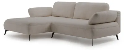 Image de Selsey Avolla – Canapé d'angle convertible, coffre de rangement et chenille hydrophobe, côté gauche, beige