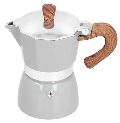 Produktbild von Inovra- Kaffeekanne aus Aluminium – für 3 Tassen – Hitzebeständiger Griff – Klappdeckel – Einfacher Ausgießer – Leicht und tragbar – Mokkakanne
