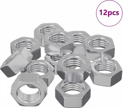 Produktbild von Sechskantmutter 12 pcs Silber M6 Metall