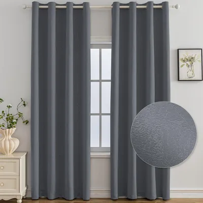 Productafbeelding van Solidchoice - Set van 2 Thermische Blackout Gordijnen - 140x280 cm met Oogjes