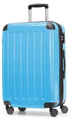 Produktbild von HAUPTSTADTKOFFER - Alex - Hartschalen-Koffer erweiterbarer Trolley glänzende Hartschale Aufgabegepäck Rollkoffer Reisekoffer, 65 cm, 74 Liter,Cyanblau