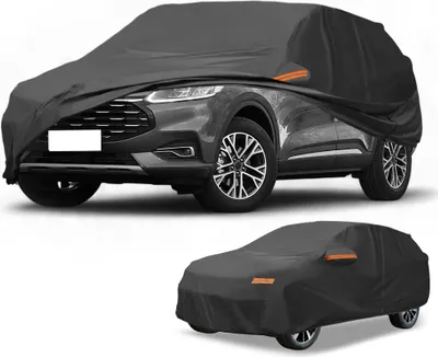 Produktbild von Autoabdeckung Wasserdicht Alle Wetter Automobil Au?en Anti-UV Sonne Regen Schutz Vollst?ndige Au?enabdeckung fš¹r Ford Escape Schwarz mit Reflektierenden Streifen