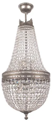 Produktbild von Casa Padrino Luxus Barock Kristall Kronleuchter Silber Ø 40 x H. 95 cm - Runder Wohnzimmer Kronleuchter im Barockstil - Edel & Prunkvoll