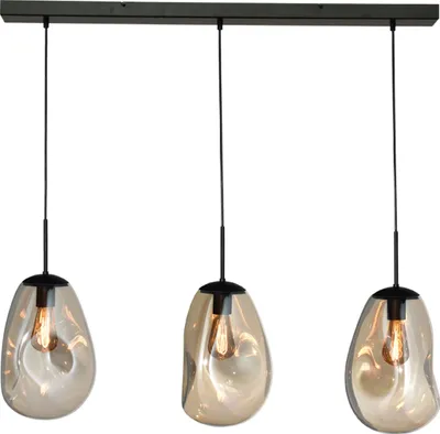 Produktbild von masterlight Pendelleuchte Lava 3-flammig Glas Gold 100x24cm
