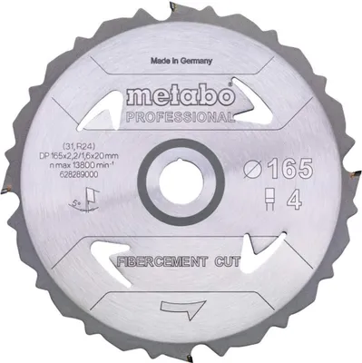Produktbild von Metabo Sägeblatt fibercement cut - professional, 160x20 Z4 PCD FZ 5°