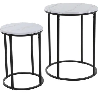 Produktbild von H&S Collection 2-tlg. Beistelltisch-Set Weiß