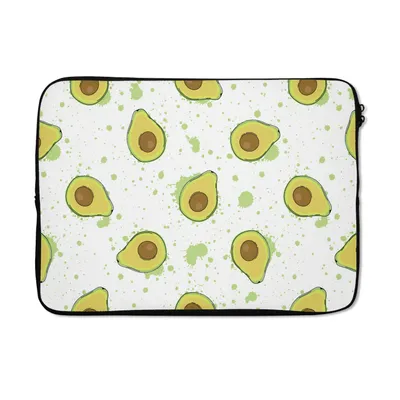Produktbild von MuchoWow® Laptop Hülle 13 Zoll Avocado - Muster - Grün Laptoptasche - Laptophülle - Sleeve - Rundumschutz