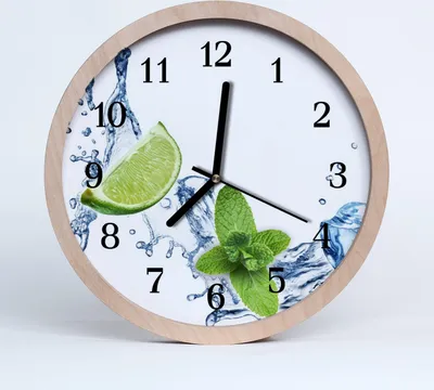 Produktbild von Holzuhr 30fi cm wanduhr - Kalkminze Obst