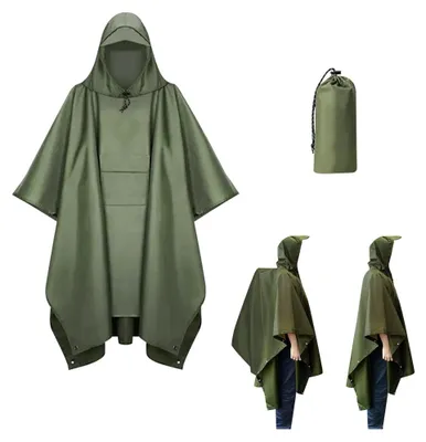 Produktbild von SCHYIDA Regenponcho 3 in 1, Regencape Regenmantel Raincoat Regenjacke Fahrrad Re