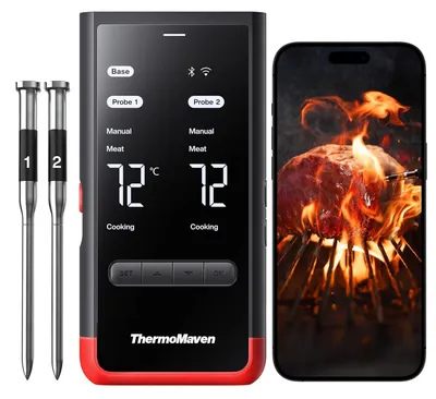 Fleischthermometer mit 2 Sonden, WiFi & App, ±0,3 °C