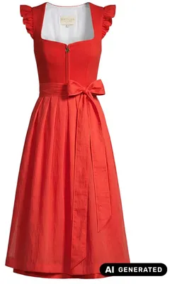 Produktbild von Dirndl Padme 80cm Länge orange-rot 34