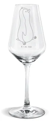 Produktbild von Mr. & Mrs. Panda Weinglas Pinguin marschieren - Transparent - Geschenk, Weißwein Glas, Familie, Weißweinkelch, Stolz, Spazieren, wein, Bruder