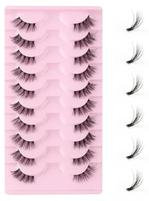 Produktbild von Künstliche Wimpern Natürliche Wispy 3/4 Halbe Wimpern 10 Paar