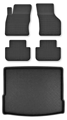 Zdjęcie produktu dla Dywaniki gumowe + mata bagażnika do Volkswagen Tiguan II 2015- (górny poziom podłogi) – czarne, dobierane – Wielganizator Semi-Universal