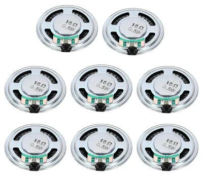 Produktbild von Runde Mini-Lautsprecher, 4 Stück, 0,5 Watt, 16 Ohm, Metallgehäuse