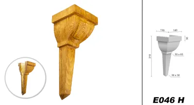 Produktbild von DECO WOOD Kopplungsstück modern aus Polyurethane, Verzierung Modern, PolyurethanBalkendeko Holzoptik (hellbraun - 14x31cm) Rohrabdeckung Deckendeko Holzimitat