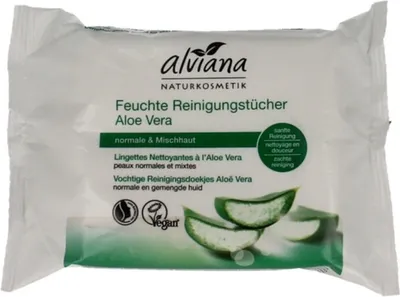 Productafbeelding van Alviana Reinigdoekjes Aloe Vera Vochti (25 stuks)