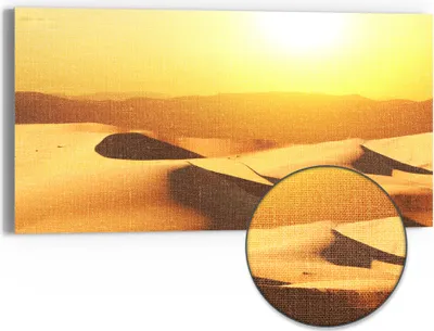 Produktbild von DEQORI Hybrid Leinwand Bild 60x30 cm 'Goldene Stille' Wandbild Glas flach modern