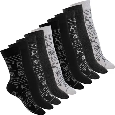 Produktbild von Celodoro Damen Motivsocken (10 PAAR) Süße Muster Crew Socken - Black Mix 39-42
