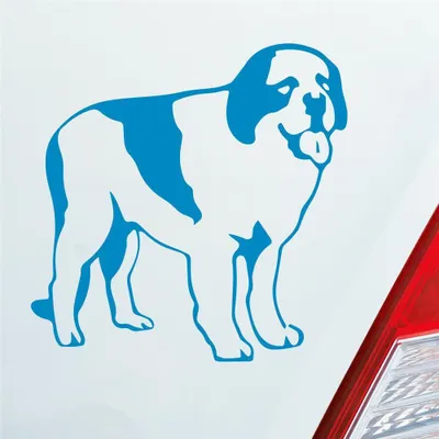Produktbild von Auto Aufkleber Bernhardiner Dog Tier Hund 10x10 cm Hellblau Sticker Heckscheibenaufkleber