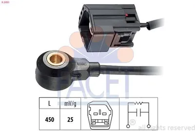 Produktbild von FACET Klopfsensor 9.3091 für FORD Fiesta Mk6 Schrägheck (JA8, JR8) 450mm