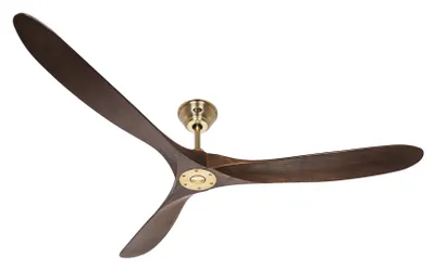 Obrázok produktu pre Energeticky úsporný stropný ventilátor s diaľkovým ovládaním Eco Genuino brúsená mosadz / orech 180 cm